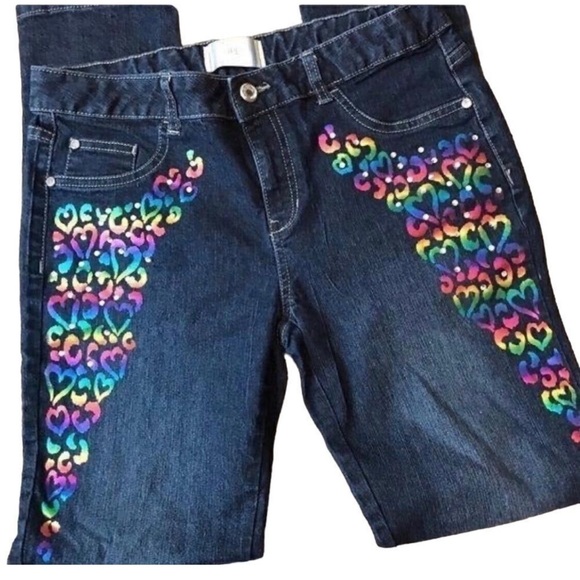 Kids' Dark Blue Jeans with Colorful Details - Picture 3 of 9